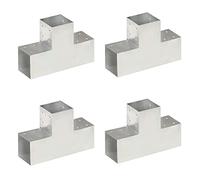 Sufrk Connettori Pali a Forma di T 4 pz in Metallo Zincato 101x101 mm,Angolo per palo per Legno, Argento Supporto per Pali,per Gazebo e Porticati,da Avvitare,per Fissaggi su Calcestruzzo