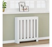 Sufrk Copertura Termosifone Bianca 78x20x82 cm Legno Multistrato-Copritermosifone a Doghe Moderno ed Elegante per la Casa,in MDF e Acciaio