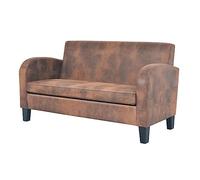 Sufrk Divano a 2 Posti in Camoscio Artificiale Marrone,Divano 3 Posti,Divano Imbottito con Rivestimento in Tessuto Traspirante Trapuntato,Design Moderno