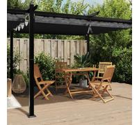 Sufrk Gazebo Giardino con Tetto Retrattile Antracite 3x6 m Alluminio,Gazebo Pergola Con Telo Impermeabile Richiudibile E Struttura Rettangolare In Acciaio Inossidabile Ad Alta Densità,Per Arredo Giard