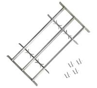 Sufrk Grate per Finestre Regolabili 3 Barre Trasversali 500-650 mm,Grate per Finestre Antiscasso,Estensibili Zincate in Acciaio Inferriate di Sicurezza