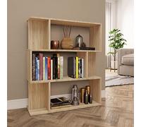 Sufrk Libreria/Divisorio Rovere Sonoma 80x24x96 cm Legno Multistrato,Scaffale,Libreria,Divisorio per Stanza,Organizzatore Autoportante a Cubi,Stile Moderno,per Soggiorno,Camera da Letto,Ufficio