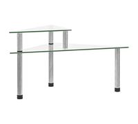 Sufrk Mensola da Cucina Trasparente 49,5x35x19 cm in Vetro Temperato,Mensola Scaffale Angolare per Cucina Struttura in Acciaio Mobile Angolare Portaspezie Portaoggetti