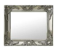 Sufrk Specchio da Parete Stile Barocco 50x40 cm Argento,Specchio da Parete -Specchio Bagno- Elegante Specchio da Parete Moderno con Telaio