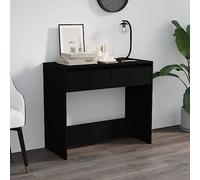 Sufrk Tavolo Consolle Nero 89x41x76,5 cm in Acciaio-Tavolo Consolle Allungabile,Tavolo Salvaspazio Multiposizione,Design Moderno Ed Elegante,Consolle per Casa E Ufficio