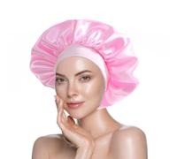 Sufune 1 Pezzi Cuffia Seta per Ricci Bonnet Notte per Dormire, Cura dei Capelli e della Pelle, Lavare Il Viso, Maschera Facciale Idroterapia Sesso Femminile (Colore Rosa)