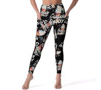 Sugar Daddy Ice Cream Cone Leggings da donna a vita alta pantaloni da yoga con tasche per corsa e allenamento, Stile:, S