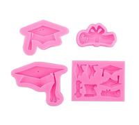 Sugar Flipping Silicone Mold 4 Pezzi Cap Shape Silicone Fondente Torta Decorazione Cioccolato Gelatina Budino Stampo Rosa