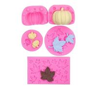 Sugar Flipping Silicone Mold 4 Pezzi Zucca Foglia D'Acero A Forma Di Silicone Fondente Cioccolato Biscotto Torta Cottura Stampo Rosa
