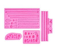 Sugar Flipping Silicone Mold 4Pcs Perla Spago Forma Silicone Fondente Torta Al Cioccolato Decorazione Biscotto Stampo Rosa