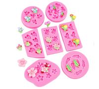 Sugar Flipping Silicone Mold 7 Pezzi A Forma Di Fiore In Silicone Cottura Torta Decorazione Fai Da Te Candela Fondente Gelatina Cioccolato Stampo Rosa