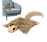 Sugar Glider Plush, Cute Flying Squirrel Stuffed Animal, Magnetic Paws Realistic Soft Toy, Cuddly Soothing Companion for Nursery, Kids, Teens, Bedroom, Home Décor (Gray, 12 Inch)