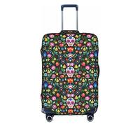 Sugar Horror Skull and Flowers Case Cover elastica lavabile per bagagli Protezione antigraffio Multi Size, bianco, L
