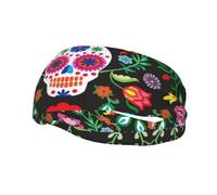 Sugar Horror Skull E Fiori Stampa Elastico Sportivo Sweatband Per Uomini Donne Per Corsa Basket Palestra Più Fascia Sudore