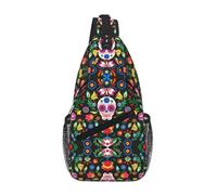 Sugar Horror Teschio e Fiori Crossbody Sling Bag Crossbody Borsa a tracolla Borsa a tracolla Tracolla Vita Fanny Pack Uomo Donna