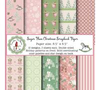 Sugar Plum Pink and Green Christmas Scrapbook Paper: Holiday Scrapbooking, Snowflakes, Angels, Ballerinas, Rocking Horses, Double Sided for ... Origami, Cardmaking, DIY, Gift Decorating)