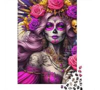 Sugar Skull Art Puzzle 1000 Pezzi Per Adulti, Gioco Impegnativo, Antistress, Esercita Memoria Per Uomini, Donne, Anziani 1000pcs (75x50cm)