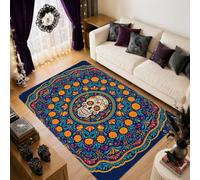 Sugar Skull Calendula Mandala Day of The Dead Area Tappeto 15,2 x 17,8 cm