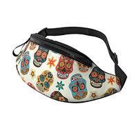 Sugar Skull Casual Uomo Donna con cinturino regolabile Foro per auricolari per sport all'aria aperta Corsa Viaggi Escursionismo Campeggio Ciclismo