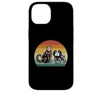 Sugar Skull Cat and Dog Retro Day of Dead Halloween messicano Custodia per iPhone 14