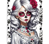 SUGAR SKULL * COMPOSITION NOTEBOOK Journal Diary -Day of the Dead Dia De Los Muertos Latin Celebration Holiday Halloween- Latina Hispanic Girl: ֍Wide ... High School College Ivy League University