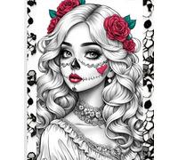 SUGAR SKULL * COMPOSITION NOTEBOOK Journal Diary -Day of the Dead Dia De Los Muertos Latin Celebration Holiday Halloween- Latina Hispanic Girl: ֍Wide ... High School College Ivy League University