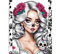 SUGAR SKULL * COMPOSITION NOTEBOOK Journal Diary -Day of the Dead Dia De Los Muertos Latin Celebration Holiday Halloween- Latina Hispanic Girl: ֍Wide ... High School College Ivy League University