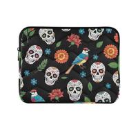 Sugar Skull - Custodia sottile per notebook, colore: Nero | Custodia sottile per laptop con rivestimento antigraffio e guida alle misure del dispositivo, taglia L