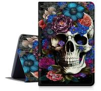 Sugar Skull Flower Case per iPad 10a generazione 11.9 pollici 2022 Release (numero di modello: A2696 A2757 A2777), custodia pieghevole antiurto in pelle PU con funzione di accensione/spegnimento