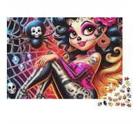 Sugar Skull Girl Puzzle 1000 Pezzi Per Adulti, Sfida Familiare, Rilascia Stress, Esercita Memoria Per Uomini, Donne, Anziani 1000pcs (75x50cm)