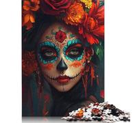 Sugar Skull Woman Puzzle Impossible 1000 Pezzi Decorazione Per La Casa. Rilassamento E Intelligence Per Adulti E Ragazzi Da 14 Anni 1000pcs (75x50cm)