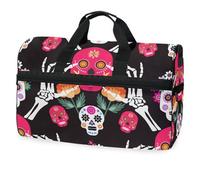 Sugar Skulls Borsone da viaggio per uomini, donne, ragazzi, ragazze, adolescenti, borsa sportiva oversize con scomparto per scarpe, per la notte, il fine settimana, yoga, allenamento, borsa da