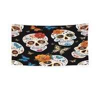 Sugar Skulls - Cappello per Halloween, copertura completa, ripiegabile, per festival, feste e feste in tessuto lavabile in lavatrice
