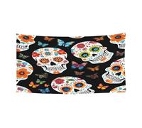 Sugar Skulls - Cappello per Halloween, copertura completa, ripiegabile, per festival, feste e feste in tessuto lavabile in lavatrice