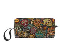 Sugar Skulls - Custodia compatta con stampa di teschi, borsa per il trasporto minimalista, grande capacità per il trasporto protettivo