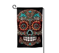 Sugar Skulls Day Of The Dead Bandiere da giardino verticale su entrambi i lati bandiera della casa 30,5 x 45,7 cm bandiera stagionale primavera estate decorazione per esterni