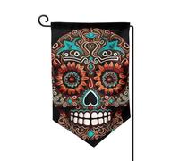 Sugar Skulls Day Of The Dead Bandiere da giardino verticale su entrambi i lati bandiera della casa 30,5 x 45,7 cm bandiera stagionale primavera estate decorazione per esterni