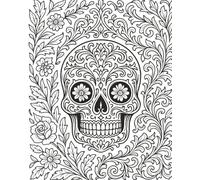 Sugar Skulls & Flowers Composition Notebook: Colorable Gothic Cover with 200 Lined Pages - 8x10 Notebook for Journaling, Writing, and Creative Expression