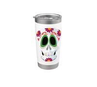 Sugar Skulls Giorno Dei Morti Cibo Tradizionale Latino Messico Bicchiere termico in acciaio inox doppia parete
