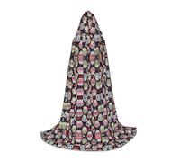 Sugar Skulls - Mantello con cappuccio per adolescenti, strega, vampiro, cosplay, feste, Halloween, Natale, stampato