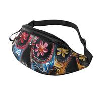 Sugar Skulls - Marsupio leggero e regolabile, unisex, da viaggio, corsa, a tracolla