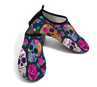 Sugar Skulls Roses - Scarpe da acqua per donne e uomini, ad asciugatura rapida, con suola in TPR antiscivolo, leggere, a piedi nudi, per piscina, surf, kayak, pesca, Rose Teschi Di Zucchero, 41/42 EU