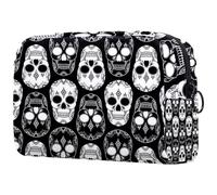 Sugar Skulls - Trousse da donna, per articoli da toeletta da viaggio, grande, pratica borsa organizer con cerniera, Multi, 18.5x7.5x13cm/7.3x3x5.1in, Beauty case