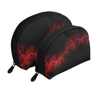 Sugar Skulls - Trousse portatile per cosmetici, organizer da viaggio con cerniera e scomparti interni, Esplosione Burst Rosso Nero, Taglia unica