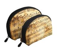 Sugar Skulls - Trousse portatile per cosmetici, organizer da viaggio con cerniera e scomparti interni, Stampa note musicali, Taglia unica