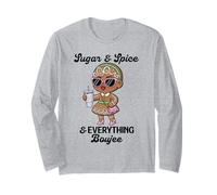 Sugar & Spice & Everything Boujee - Divertente Grafica Natalizia Maglia a Manica
