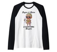 Sugar & Spice & Everything Boujee Gingerbread Girl Natale Maglia con Maniche Raglan