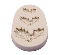 Sugarcraft Christmas Holly Leaf Cookie Gift Food Grade Silicone Cake Stantuffo Cutter Forniture di Cottura Cookie Set