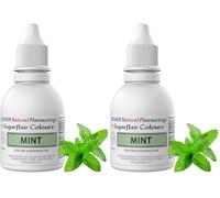Sugarflair 100% Natural Flavour Estratto di Mint, Menta - Aromi Naturale per Torte, Cupcake, Glasse, Pasticcini e Dessert, Aroma Alimentare - Aroma Natural, Kosher - 30 ml (Confezione da 2)