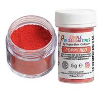 Sugarflair Blossom Tint Dust Poppy Red, Rosso - Colorante Alimentare, Polveri Coloranti Commestibili per Torte, Pasta di Zucchero, Glassa, Cioccolato, Crema al Burro, Macarons - 5g